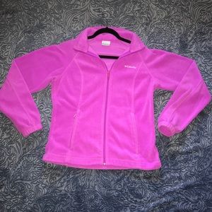 Columbia Fleece Fuchsia Zip Up Jacket